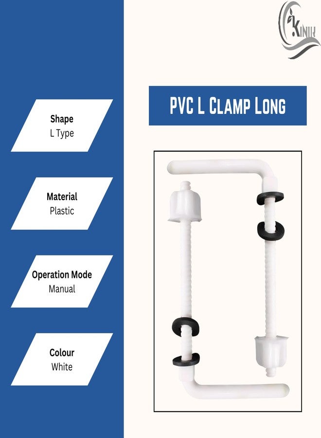 KINIK Plastic Toilet Seat Cover Hinges | L Clamp Long for Western Toilet Seat Lid Lock | 1 Pair - Image 5